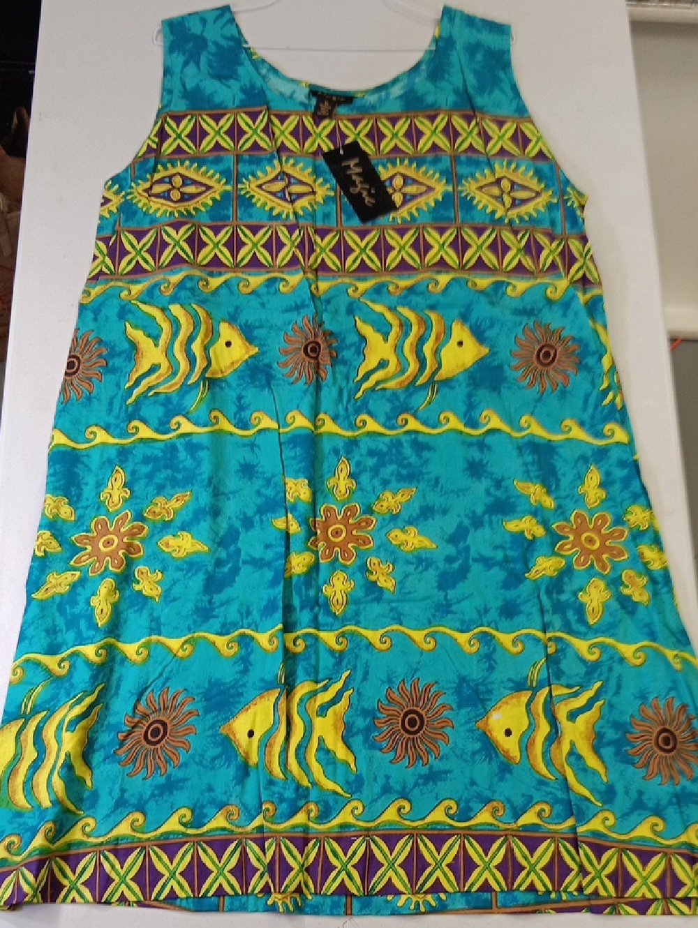 Magic Turquoise & Yellow Tropical Fish Swim Cover-Up
